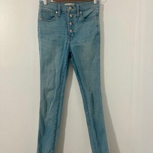 Madewell 10” high rise skinny jeans light wash size 26/2